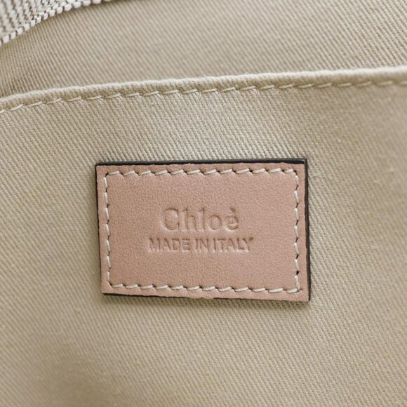 Chloe Woody Linen Canvas Tote Bag Beige - Picture 14 of 14